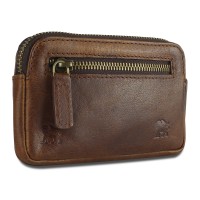 Ключница Mano "Don Leon", натуральная кожа в коричневом цвете, 12 х 7 см