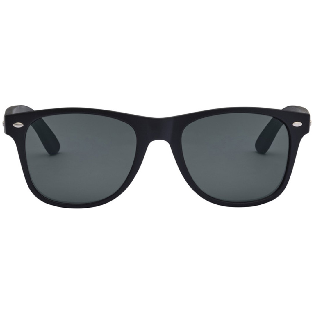 Бамбуковые солнцезащитные очки Arlo с черным покрытием - сплошной черный