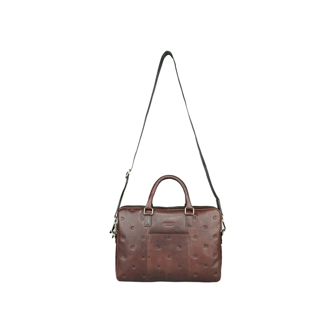 Сумка Mano "Don Leon", натуральная кожа в коричневом цвете, 41 х 29,5 х 8,5 см