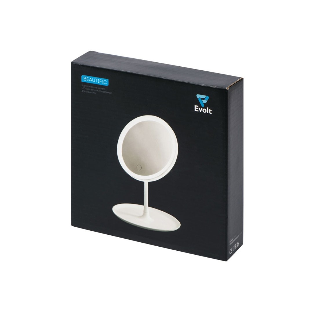 Косметическое зеркало с LED-подсветкой "Beautific", белый