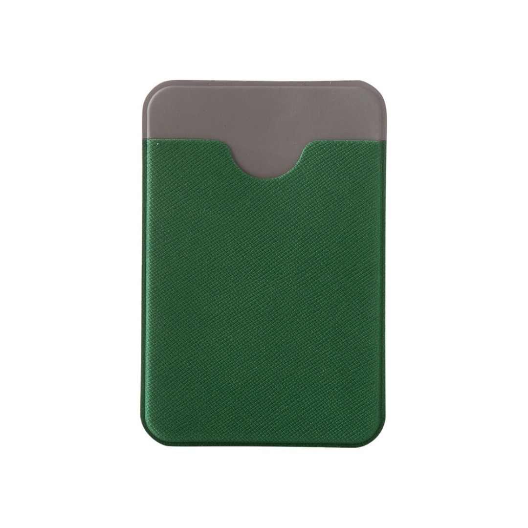 Чехол-картхолдер Favor на клеевой основе на телефон для пластиковых карт и и карт доступа, темно-зеленый