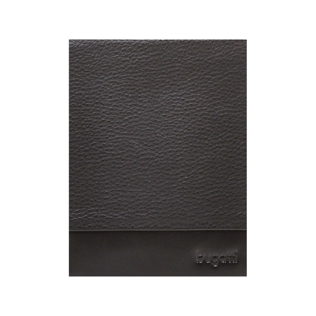 Портмоне BUGATTI Atlanta, чёрное, натуральная воловья кожа, 10,5х2х12,5 см