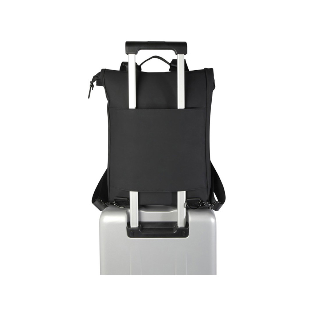 Рюкзак для ноутбука 15,6" Turner объемом 12 л со сворачивающимся верхом, изготовленный из переработанных материалов по стандарту GRS - сплошной черный