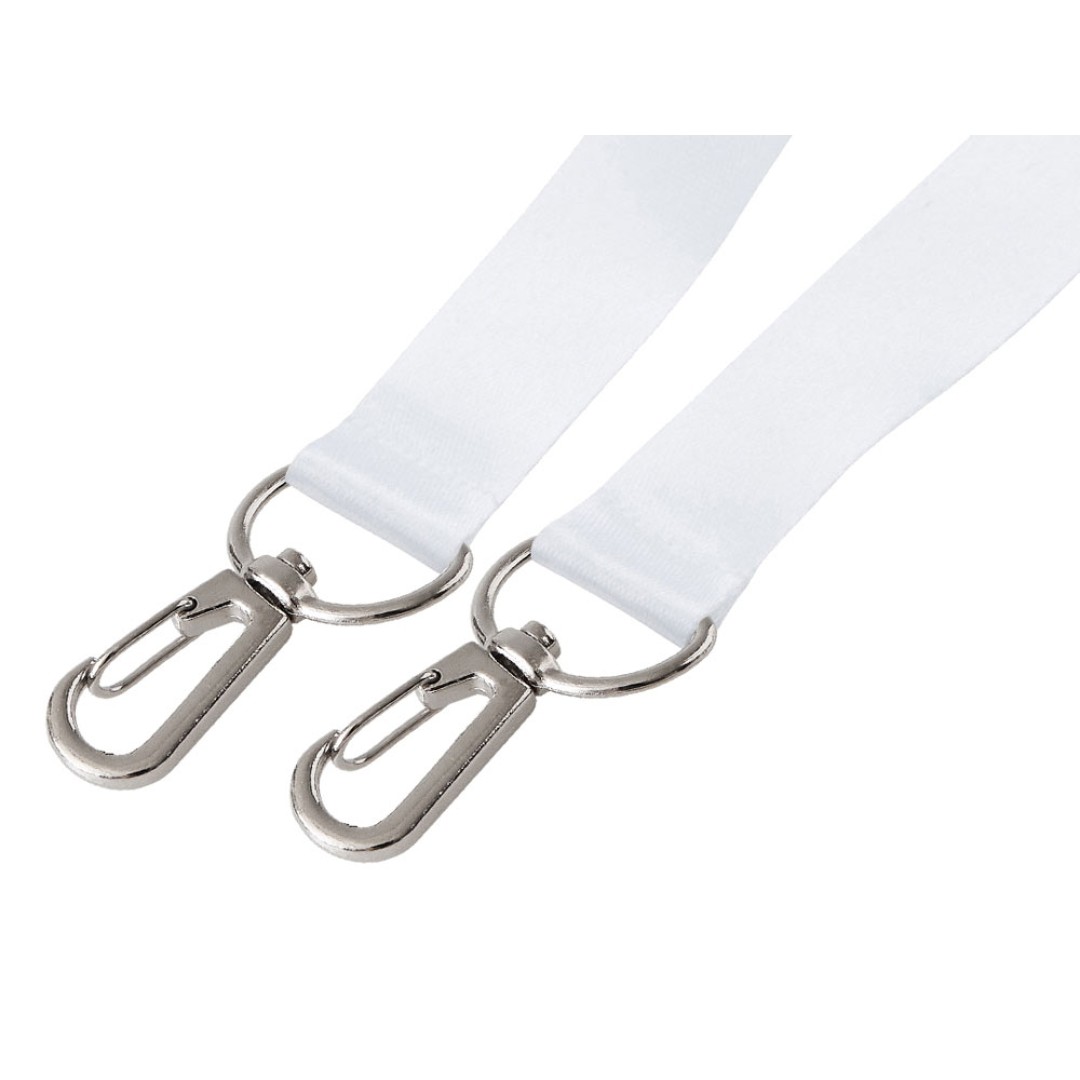 Ланъярд 2 см под сублимацию с 2-мя карабинами, серебристый