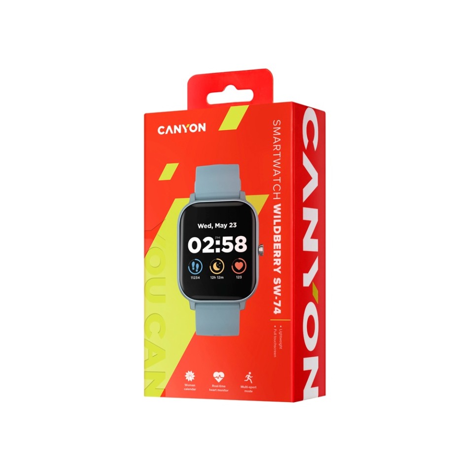 Смарт-часы Canyon SW-74 "Wildberry" , IP67, синий (Р)