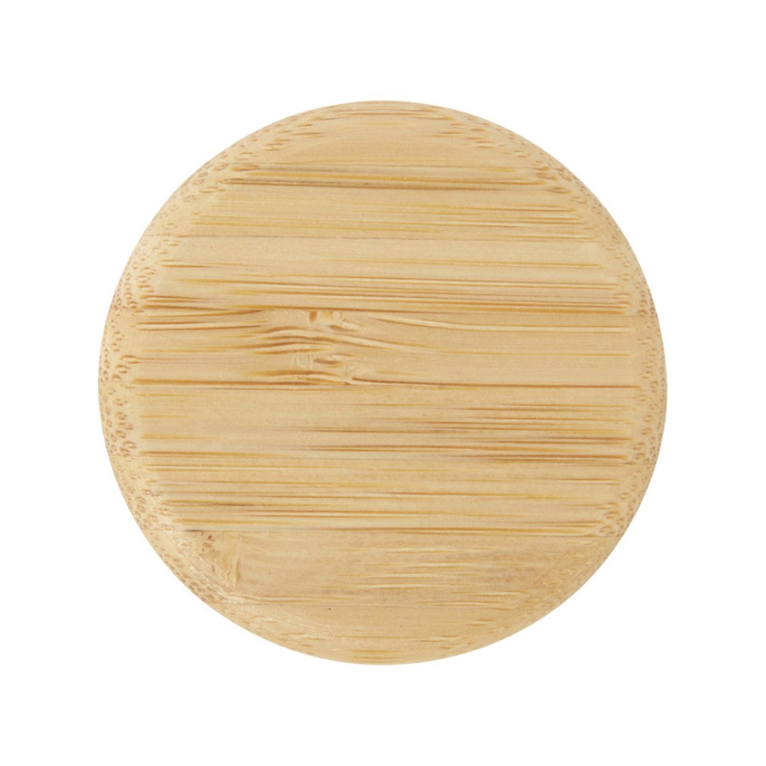 Стеклянная бутылка для воды Porto объемом 500 мл с силиконовой ручкой и бамбуковой крышкой - Прозрачный