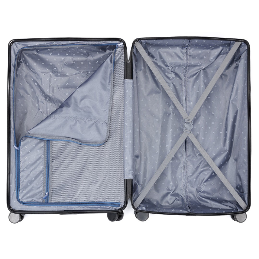 Чемодан TORBER Onego, синий, ABS-пластик, 79,5 х 51 х 29 см, 103 л