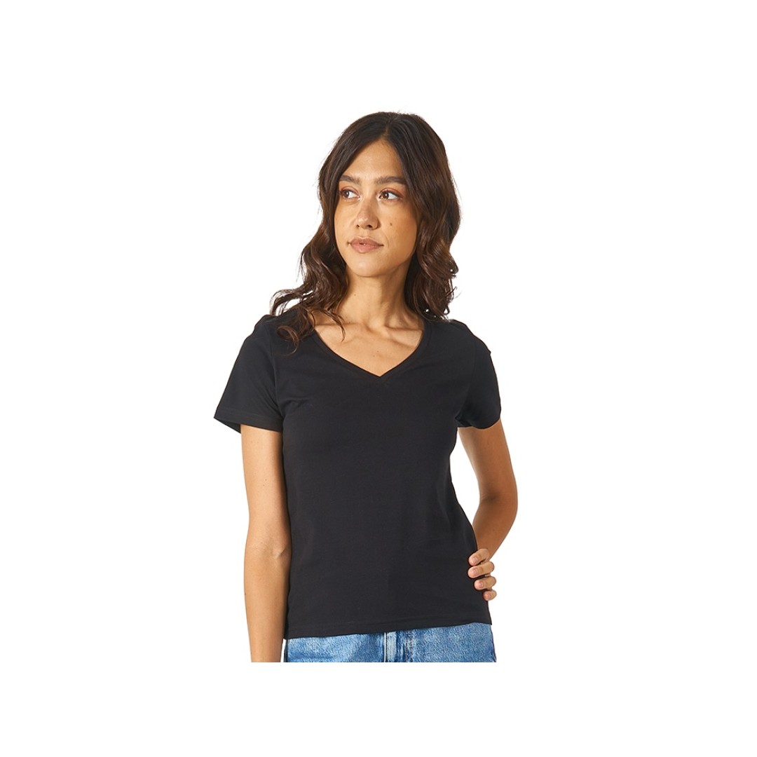 Футболка "Heavy Super Club" женская с V-образным вырезом, черный