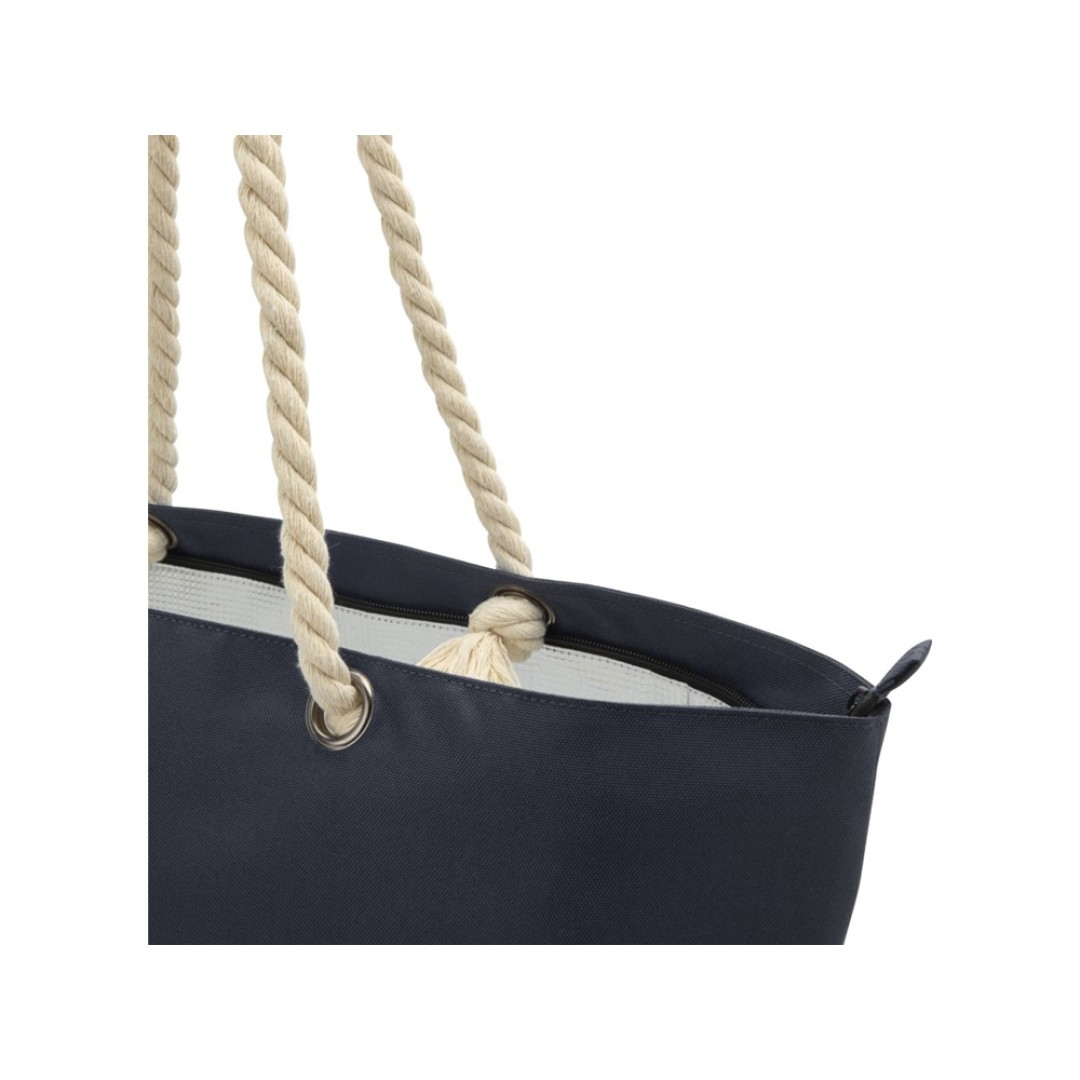 Panama пляжная эко-сумка-холодильник из переработанного материала, с ручками-шнурками 23L, синий navy
