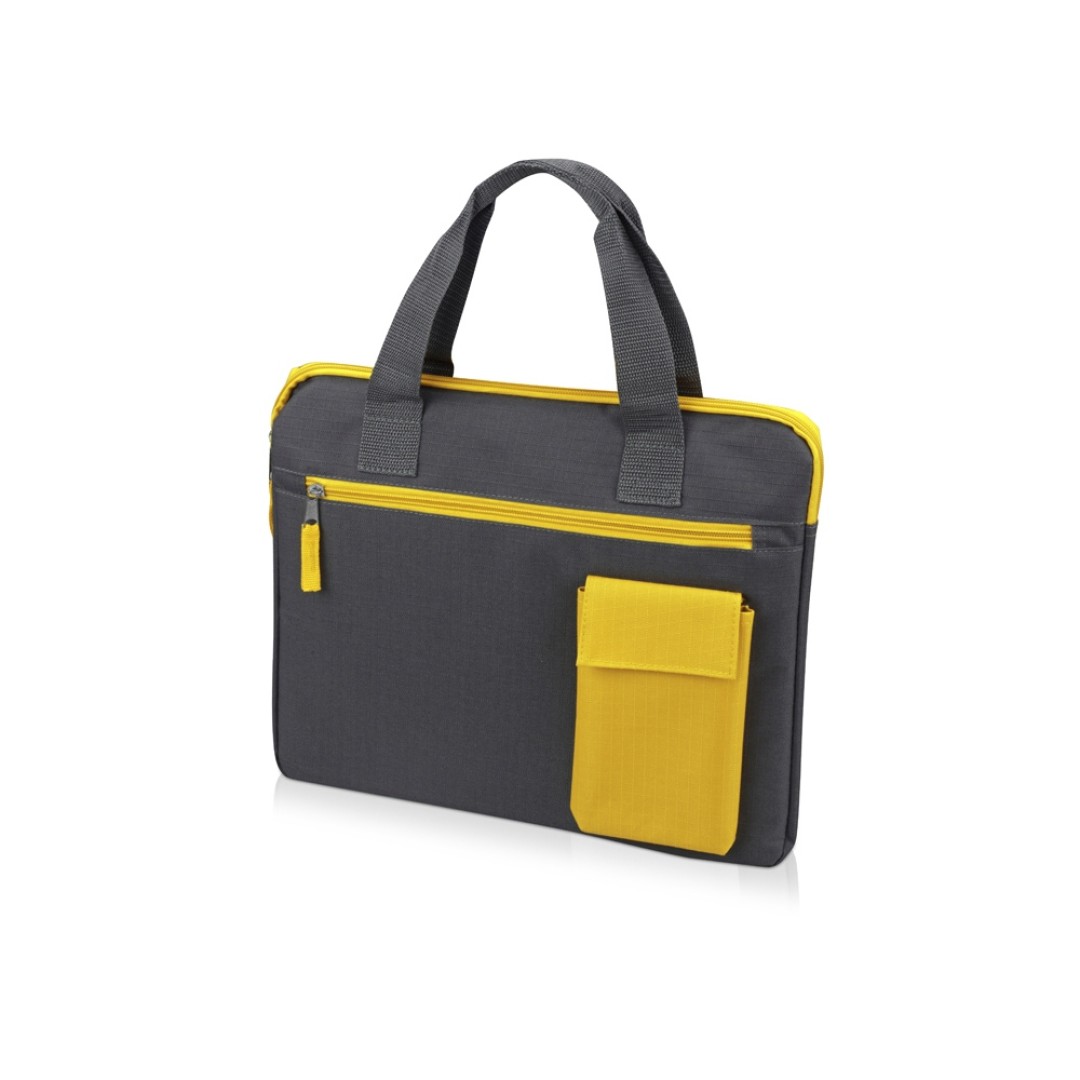Конференц сумка "Session", серый/желтый