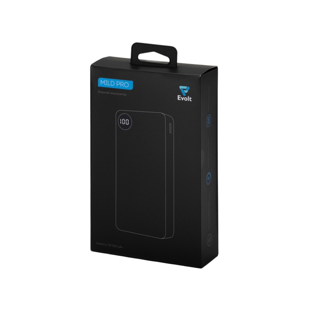 Внешний аккумулятор «Mild Pro» c быстрой зарядкой QC/PD, 20 000 mAh, серый (Р)