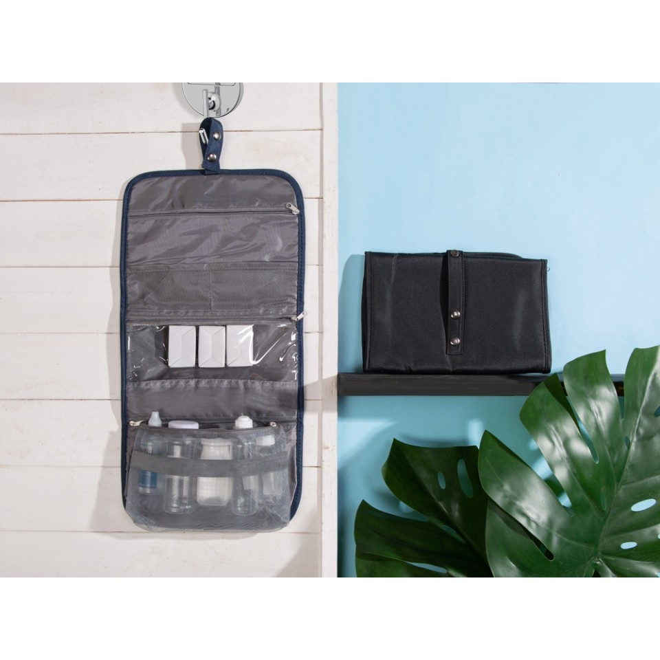 Несессер для путешествий со съемной косметичкой "Flat", темно-синий