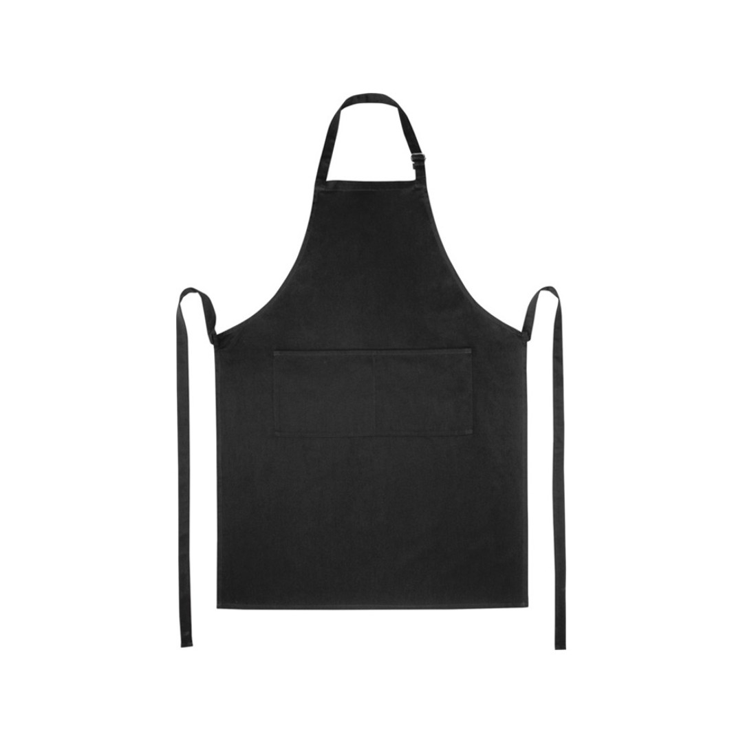 Фартук Andrea плотностью 240 г/м2 с регулируемой завязкой на шее - сплошной черный