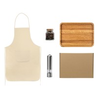 Подарочный набор для кухни с фартуком, подносом, мельницей и специями