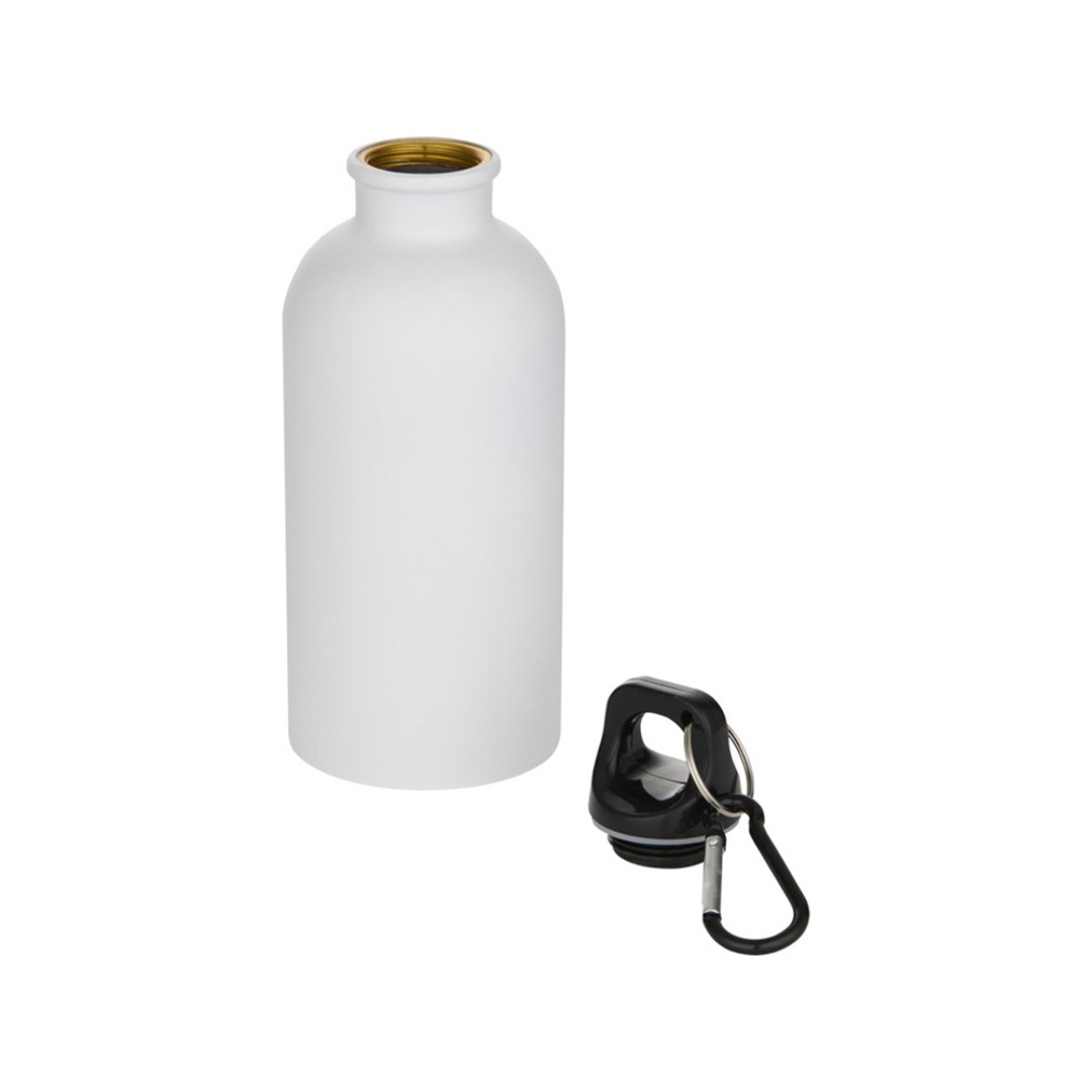 Oregon одностенная бутылка для воды с карабином, изготовленная из нержавеющей стали, сертифицированной по стандарту RCS, объемом 400 мл - Белый