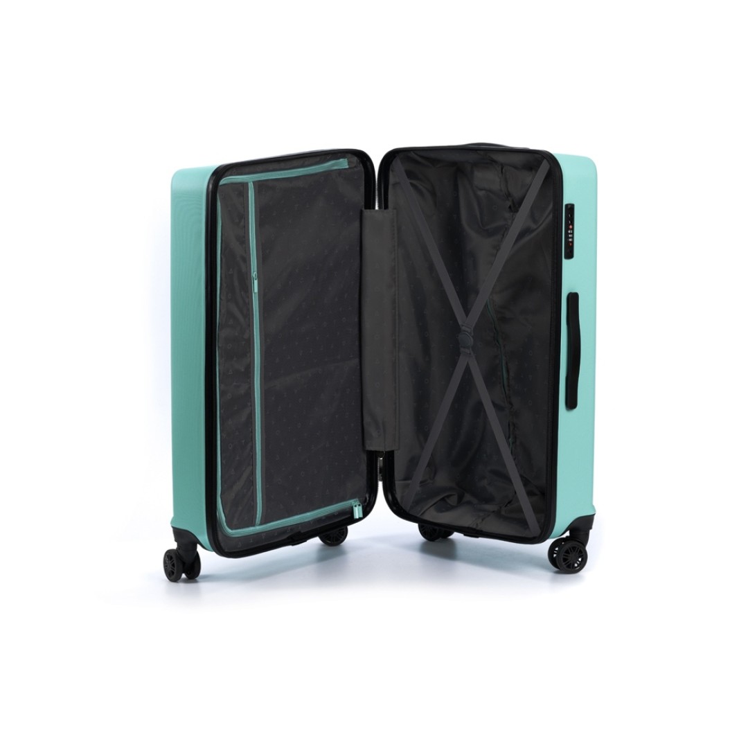 Чемодан TORBER Caspian, светло-зелёный, ABS-пластик, 49 х 29 х 78 см, 96 л