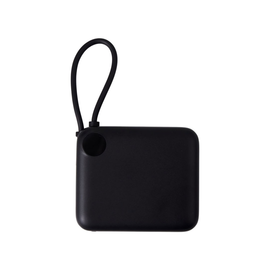 Внешний аккумулятор со встроенным кабелем «Liri», QC/PD, 10000 мАч, черный