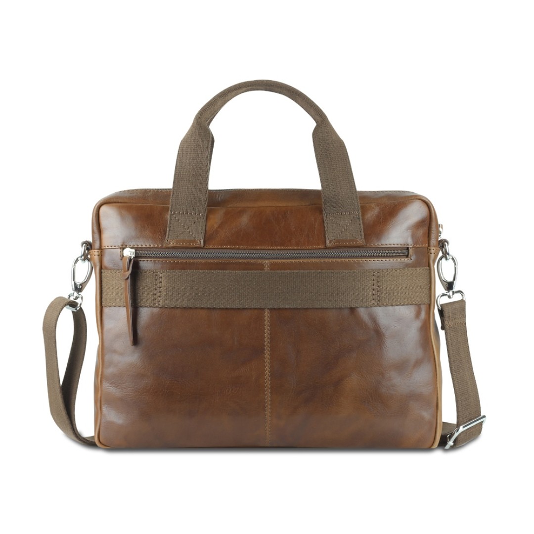 Сумка Mano "Don Luca", натуральная кожа в коньячном цвете, 37 х 27 х 6 см