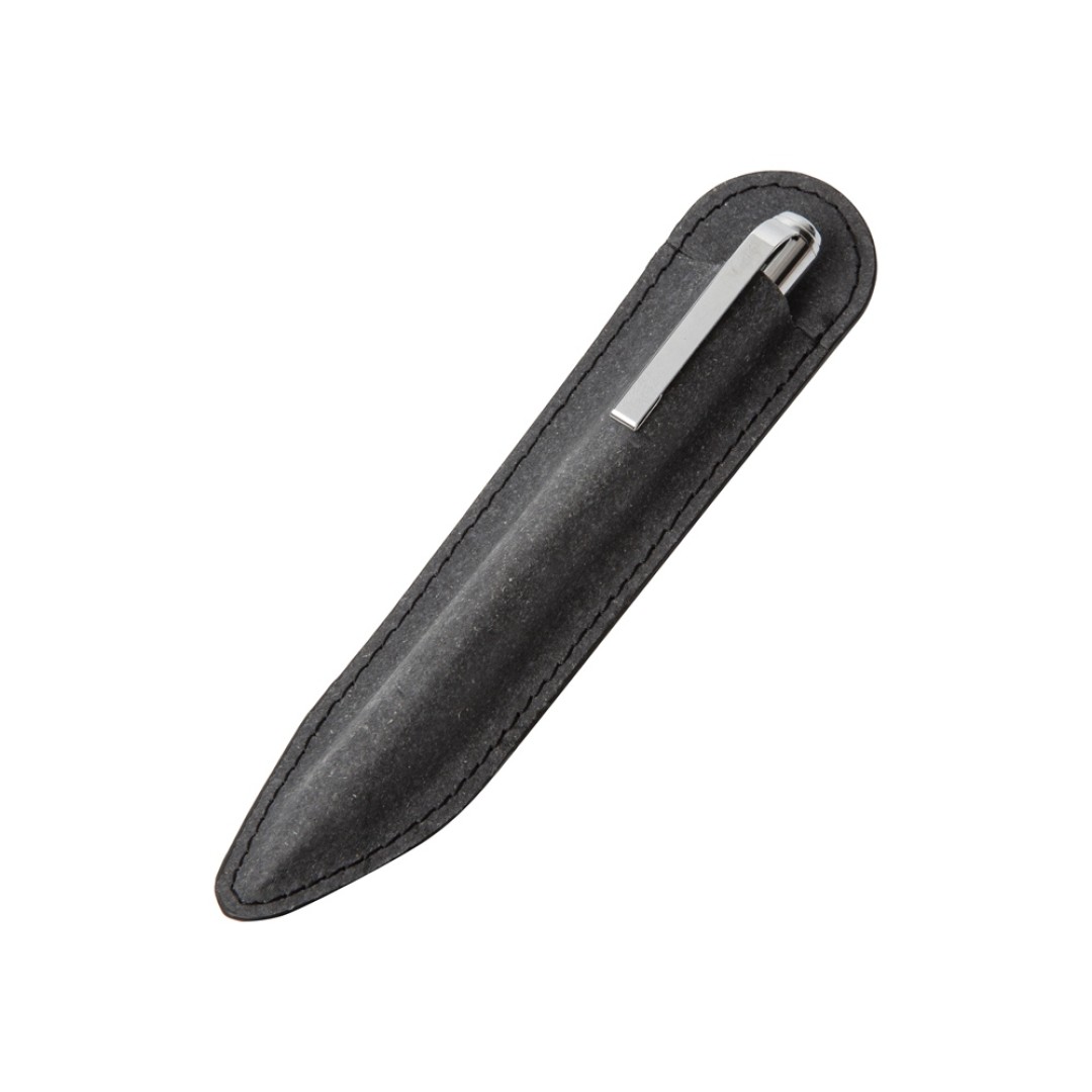 Шариковая ручка из переработанной стали и переработанной кожи "Venera", серая