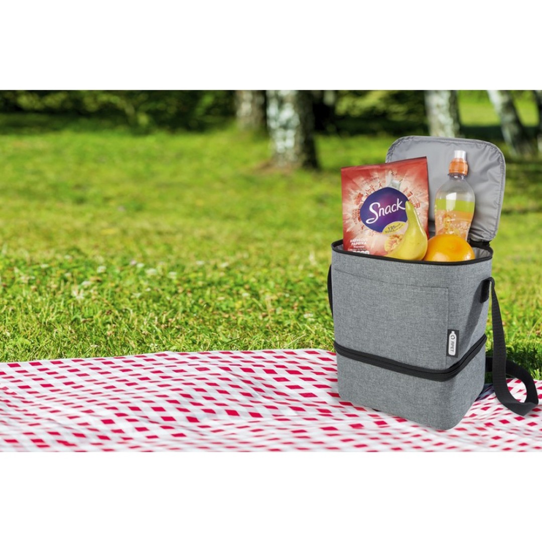 Tundra, сумка-холодильник из переработанного PET-пластика, для обеда, на 9 банок, серый яркий