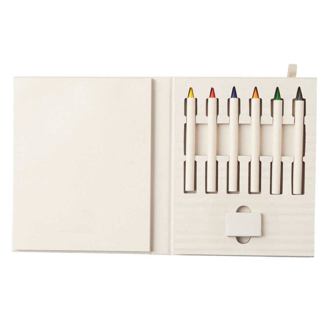 Набор цветных карандашей и листочков для рисования из молочной бумаги "Artify", молочный