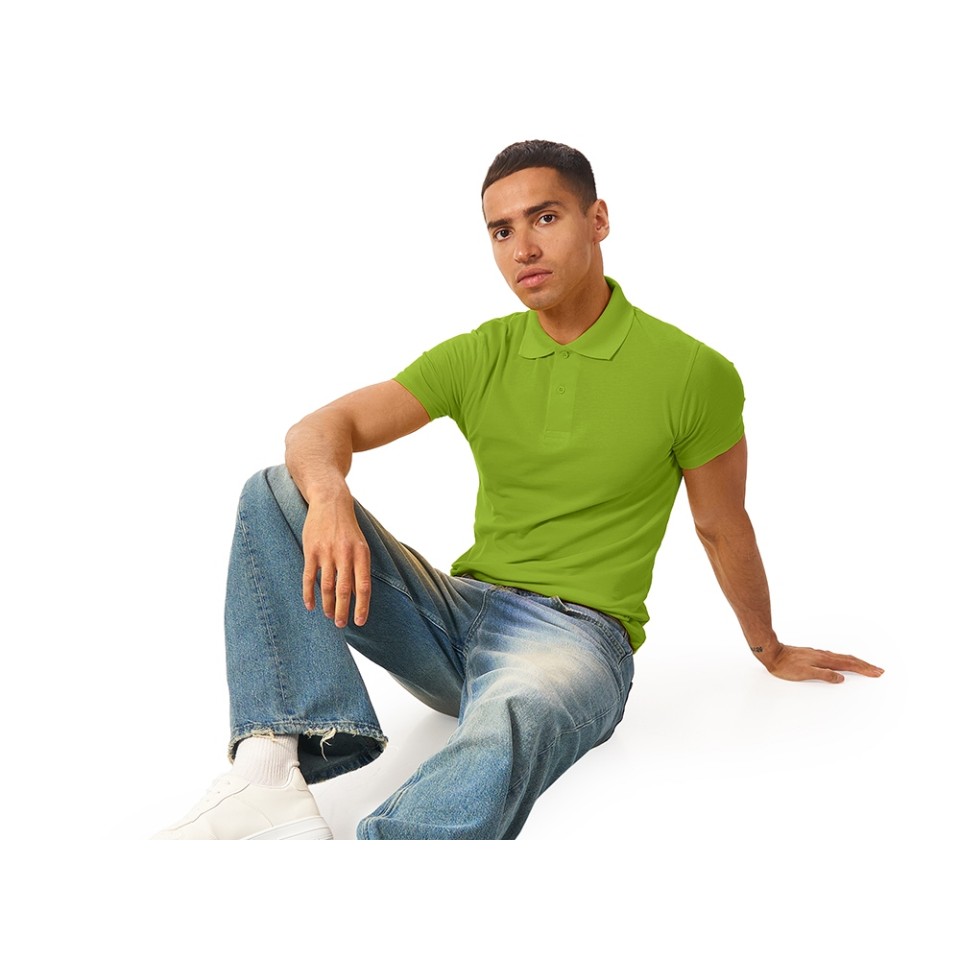 Рубашка поло "First N" мужская, зеленое яблоко