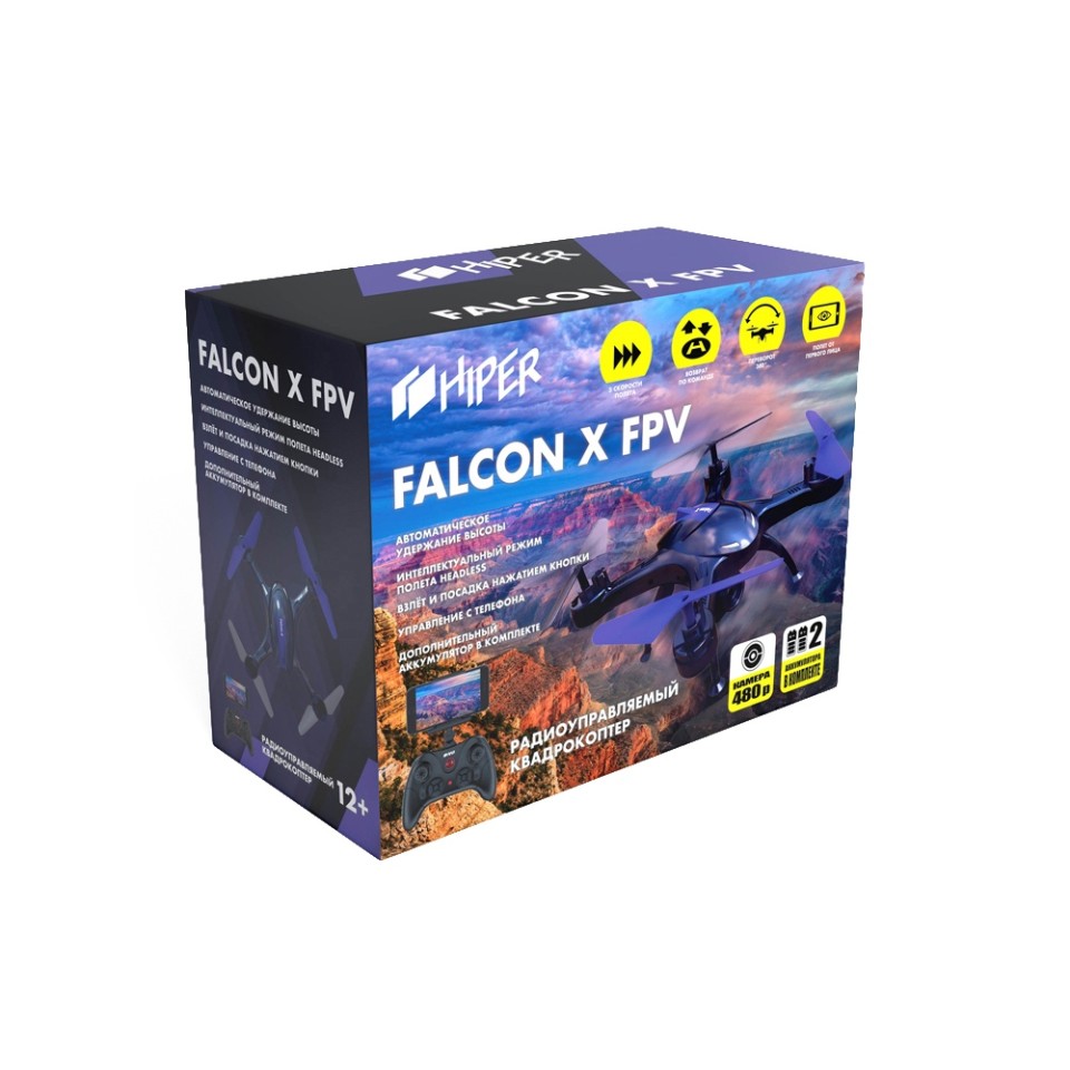 Радиоуправляемый квадрокоптер HIPER "FALCON X FPV" (Р)