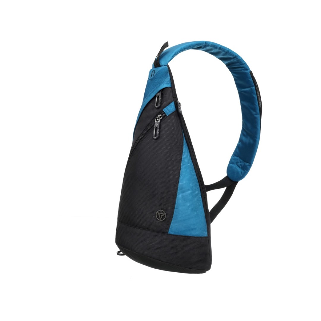 Рюкзак TORBER с одним плечевым ремнем, черный/синий, полиэстер/добби, 25x15x45 см, 7 л