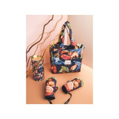 Сумка стеганая «Мишки в шоколаде» синяя. Varvara