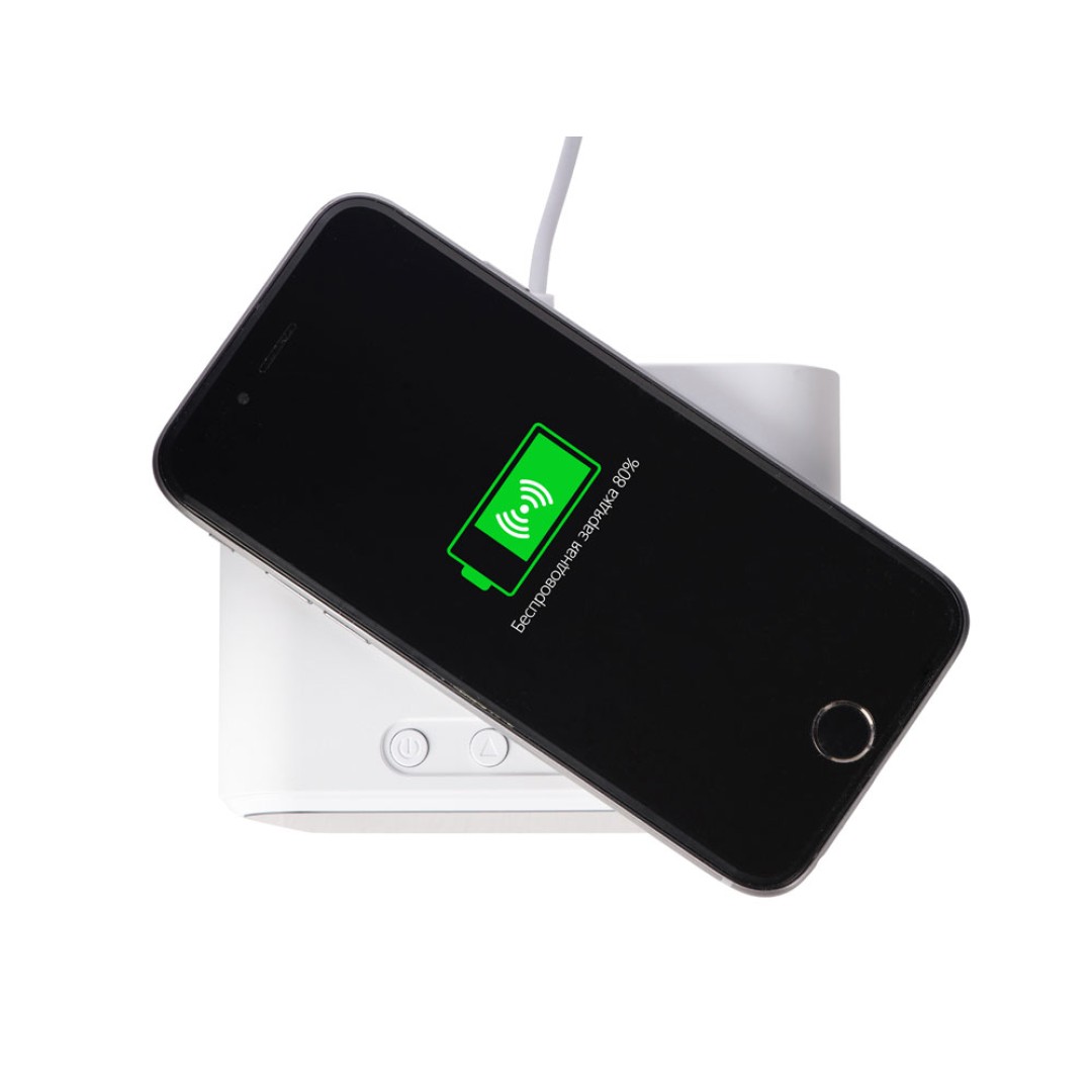 Настольные часы с функцией беспроводной зарядки "Wake", 10 Вт (Р)