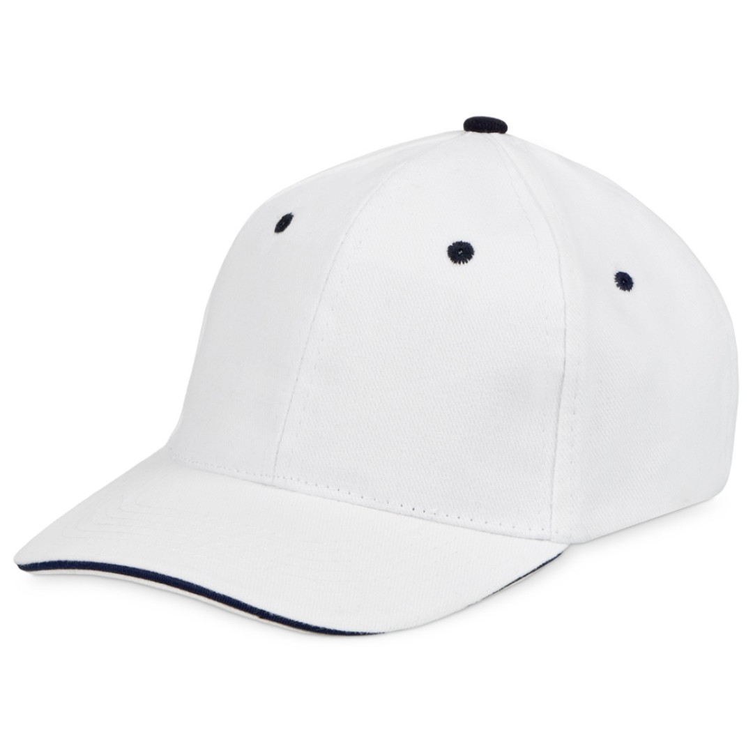 Бейсболка "New Castle" 6-ти панельная, белый/темно-синий