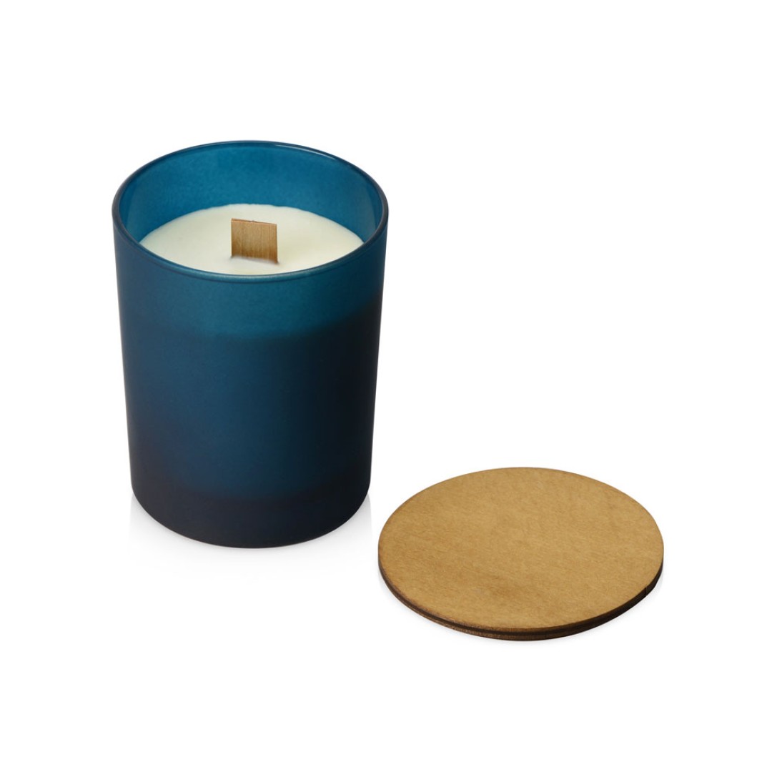 Свеча соевая ароматическая в стекле "Niort", синяя