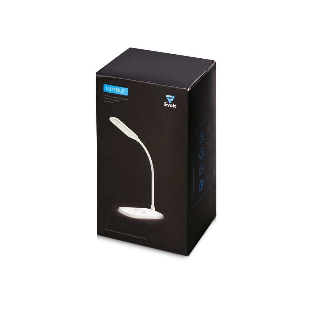 Настольный светильник с беспроводной зарядкой "Nimble", 10 Вт