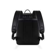 Рюкзак мужской BUGATTI Clark, чёрный, воловья кожа/полиэстер, 30х10х40 см, 12 л