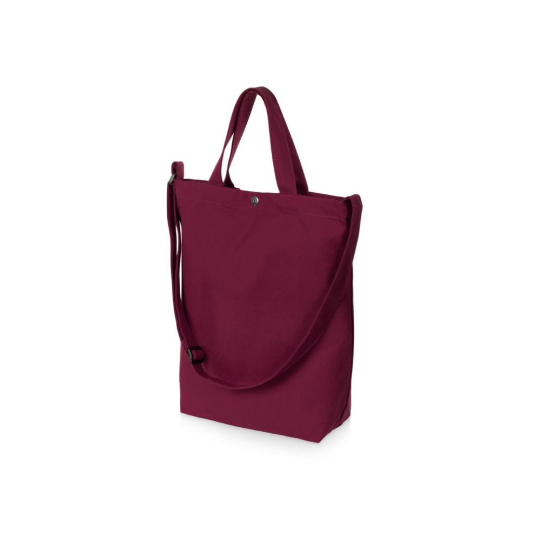 Сумка Helfer из хлопка на кнопке с регулирующейся лямкой, бордовый