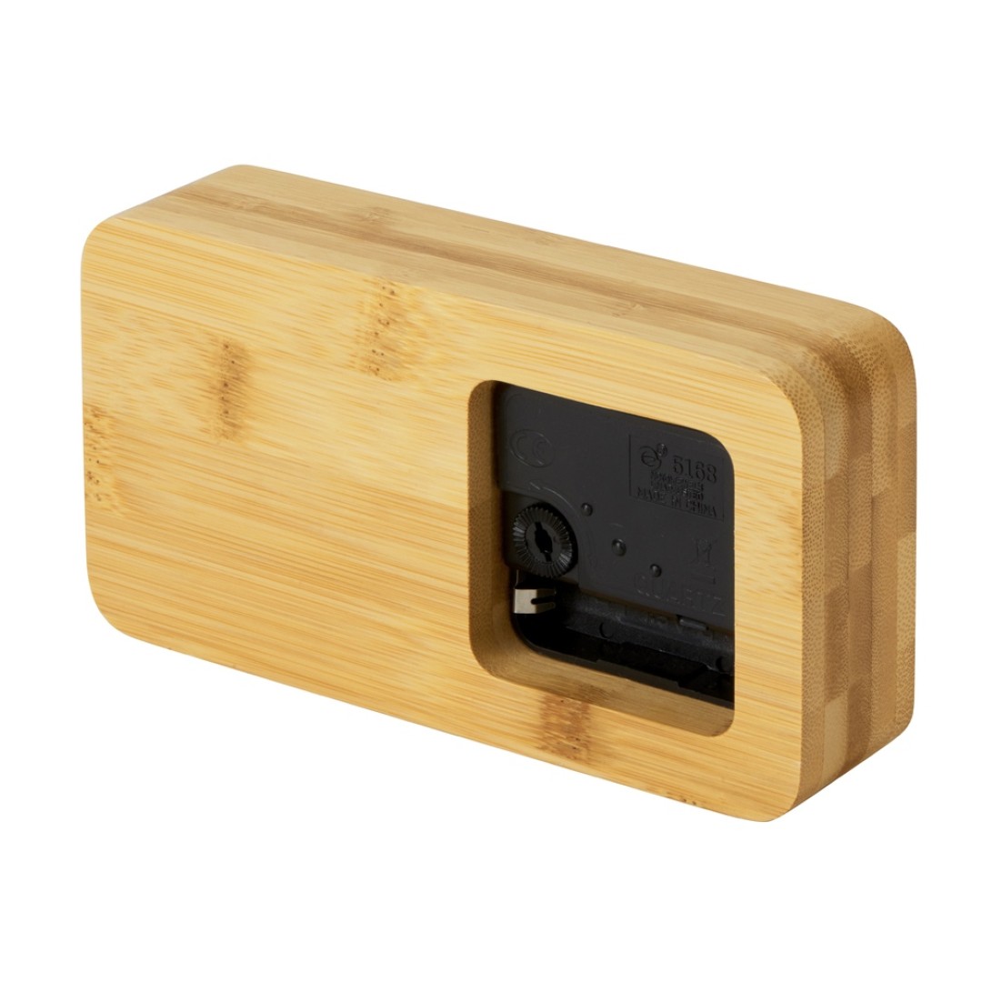 Прямоугольные настольные часы из бамбука "Squarium"