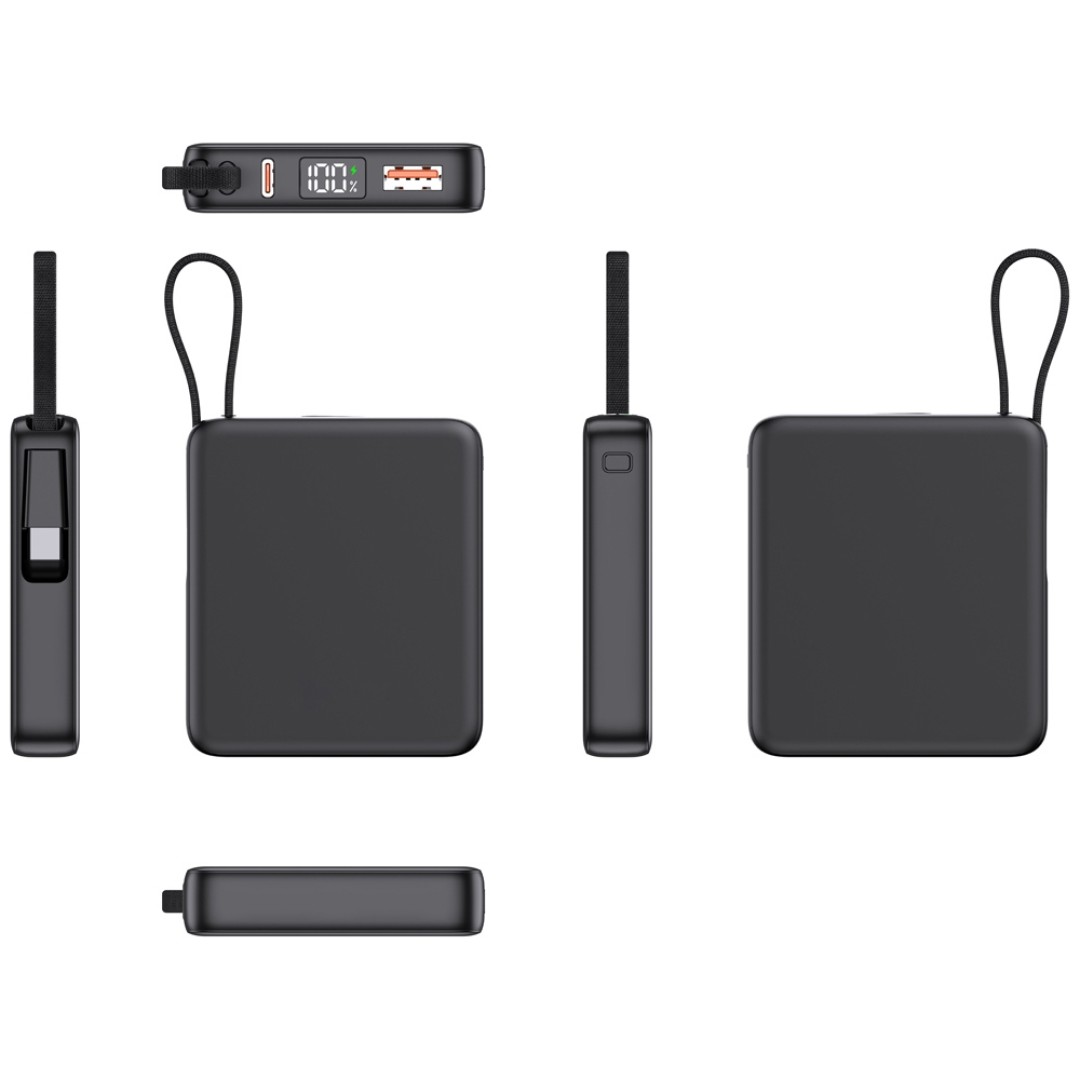 Внешний аккумулятор с подсветкой лого "Nex", 5000 мАч, черный