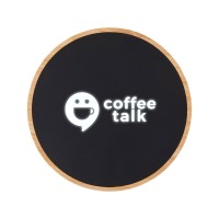 Беспроводное зарядное устройство с подсветкой лого «Reedia S3», 15 Вт, бамбук, черный