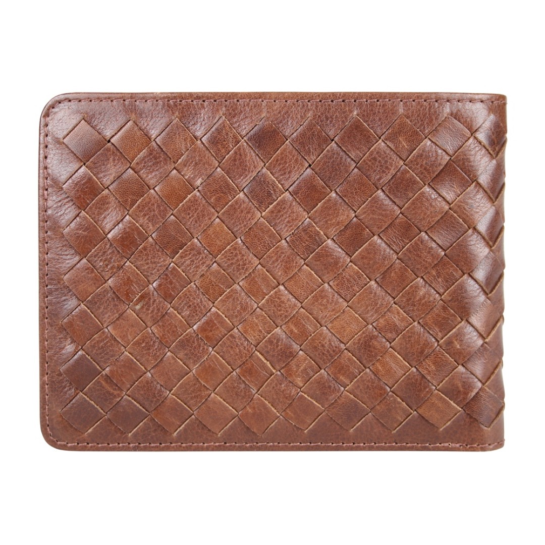 Бумажник Mano "Don Luca", натуральная кожа в коньячном цвете, 12,5 х 9,7 см