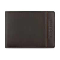 Портмоне BUGATTI Banda, с защитой данных RFID, коричневое, кожа/полиэстер, 12,5х2х9 см