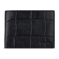 Портмоне BUGATTI Nevio, чёрный, воловья кожа/козья кожа/полиэстер, 12,5х2,5х9,3 см