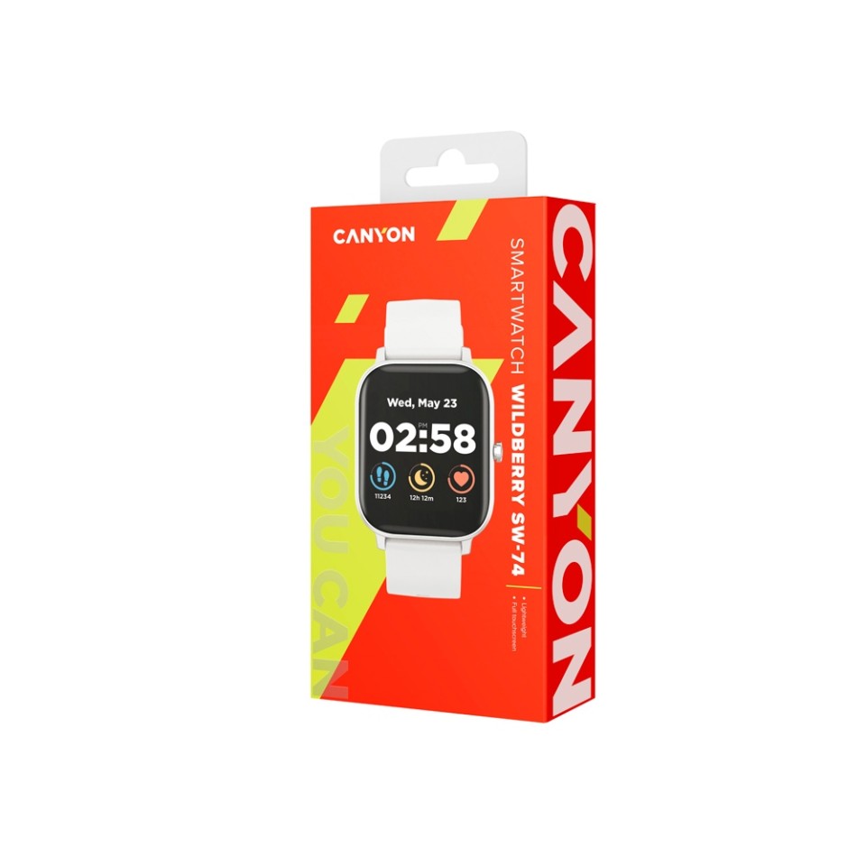Смарт-часы Canyon SW-74 "Wildberry" , IP67, серебристый (Р)