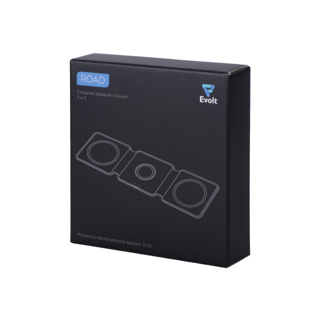 Беспроводное зарядное устройство 3-в-1 «Road», 15 Вт, черный