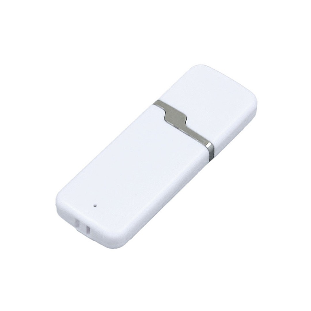 Флешка промо прямоугольной формы c оригинальным колпачком, 64 Гб, белый