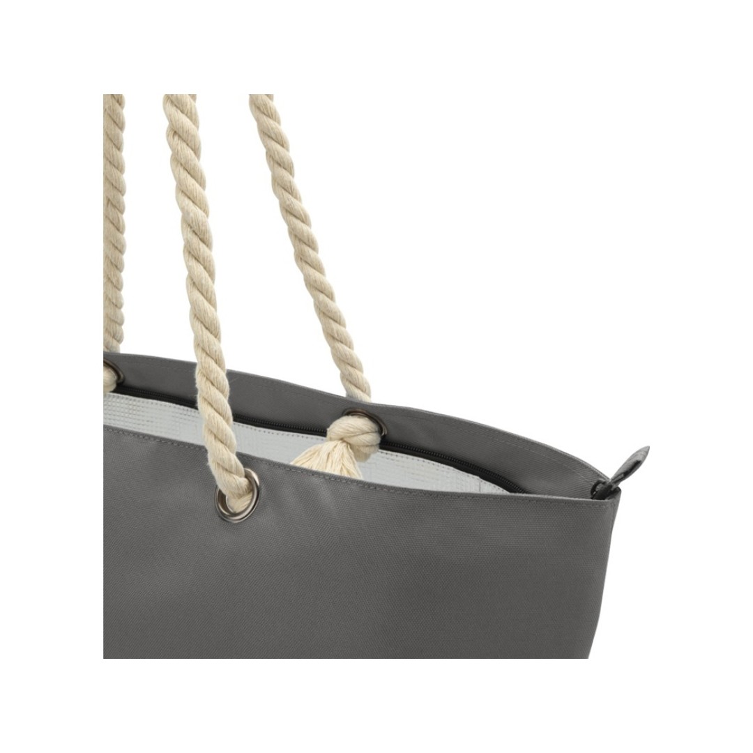 Panama пляжная эко-сумка-холодильник из переработанного материала, с ручками-шнурками 23L, серый