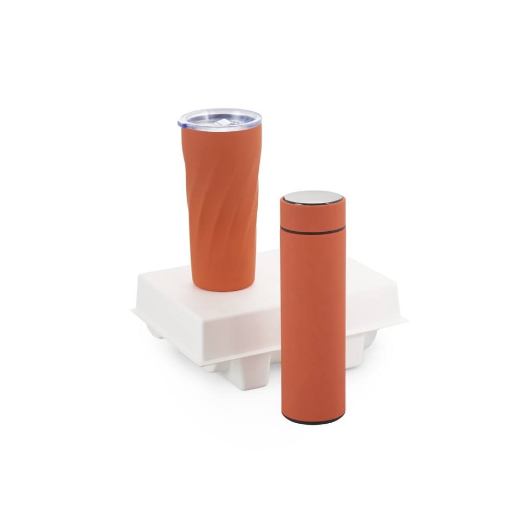 Подарочный набор "FAMILY" с термосом и термокружкой, оранжевый