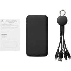 Набор из внешнего акуумулятора и универсального кабеля с подсветкой лого «Reserve LED», 10000mAh, черный
