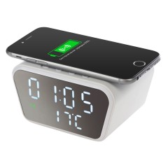 Настольные часы с функцией беспроводной зарядки "Wake", 10 Вт