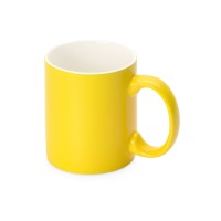 Матовая кружка Марко базовой формы, цветная снаружи, белая внутри, желтый (P)