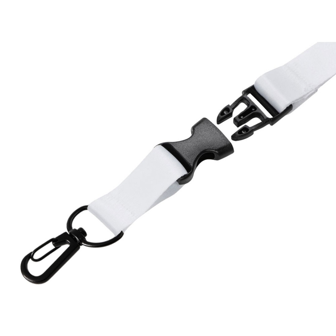 Ланъярд 2 см под сублимацию с карабином и межуровневым замком, черный